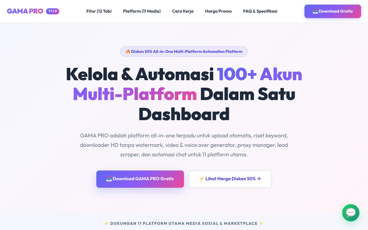 Preview Website GAMA PRO