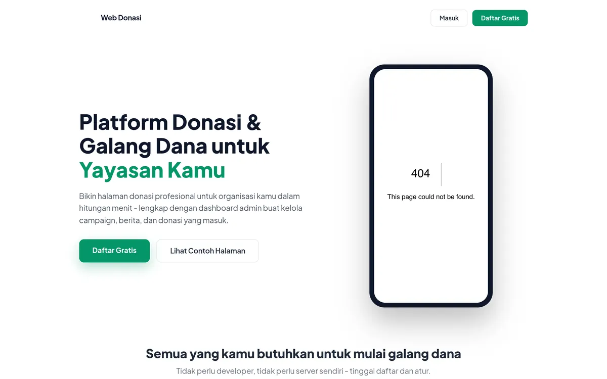 Preview Website Web Donasi